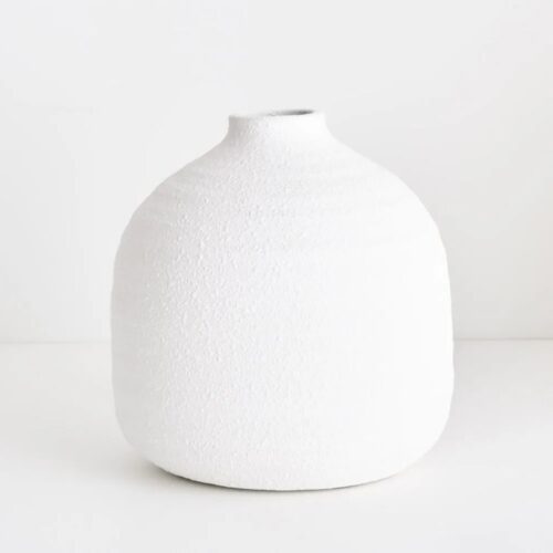 Vase David Textured White 21cm