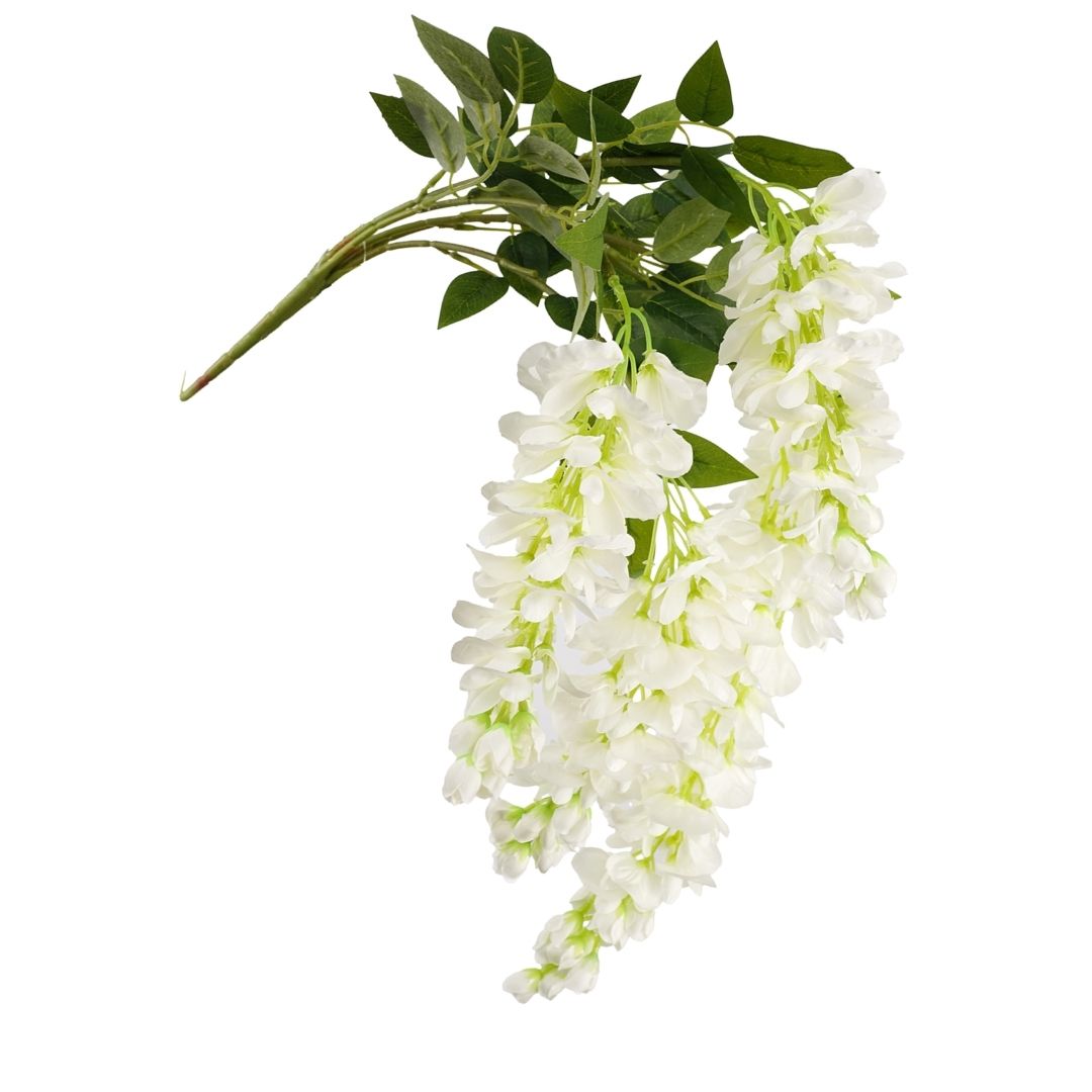Artificial Hanging Wisteria Fresh White 78cm