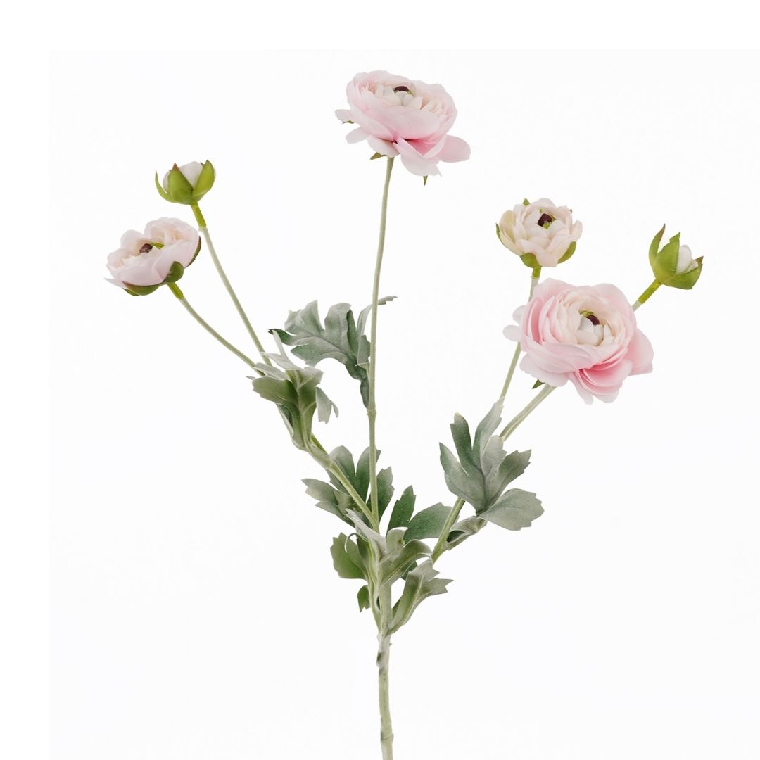 Artificial Ranunculus 6H Light Pink 67cm