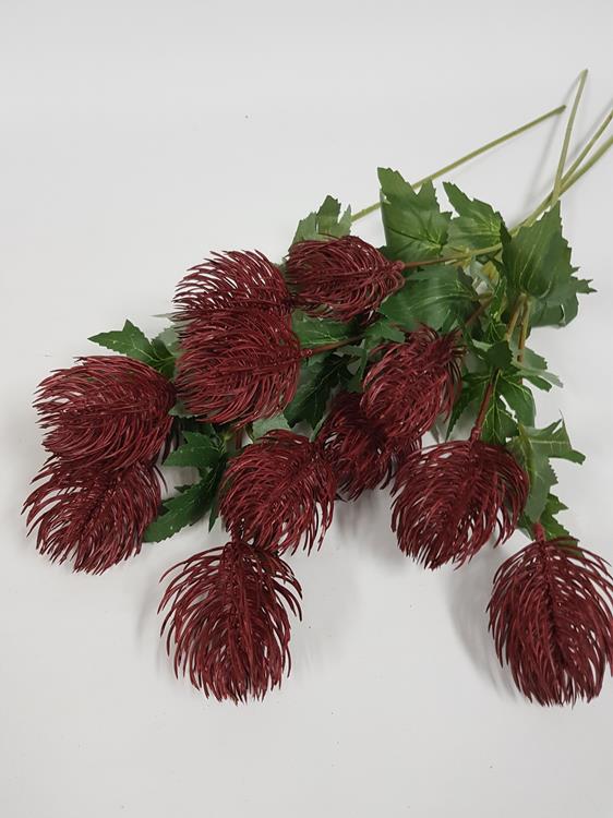 Artificial Banksia Spray Burgundy 69cm - Image 2