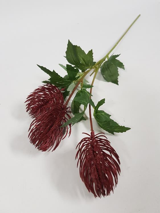 Artificial Banksia Spray Burgundy 69cm